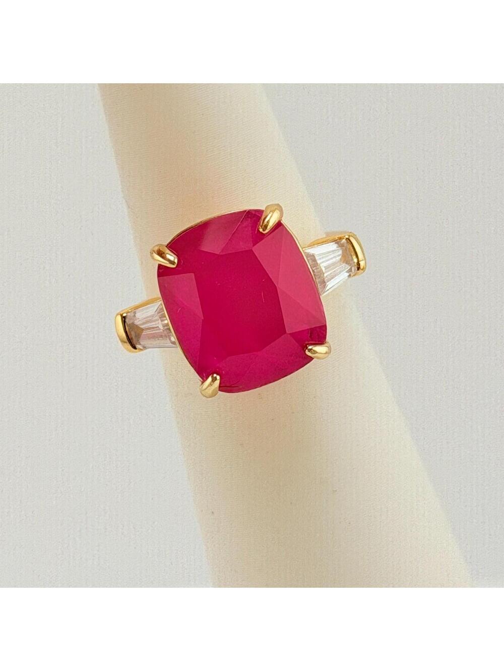 Bomb Party Ring Sz 7 “Tantalizing Dreams" Pink Sapphire +Quartz on Yellow Gold